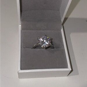 5 carat zirconia diamond pt950 Silver Ring engagement ring